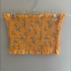 Yellow Floral Crop Top